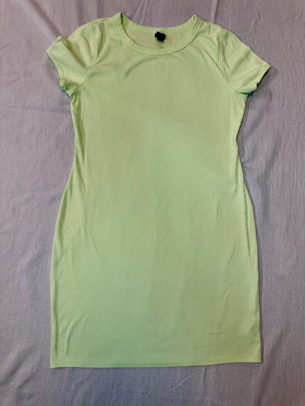 Wild Fable Light Neon Green Yellow T-shirt Dress Size Large Bodycon Ribbed